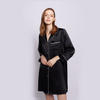 Pajama de color negro de seda de morera 100% puro personalizado para ropa de dormir para mujeres 