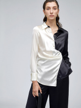 Camisa de seda de diseñador de 19 mm para mujer