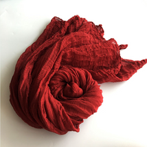 Proveedor de China del mantón de la bufanda de lino teñido con lazo teñido de planta natural de color sólido personalizado