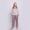 Silk personalizado de manga larga PJS Set Sleepwear para mujeres 
