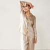 Pjs de manga larga de seda 100% pura personalizada para mujeres de la fábrica de ropa